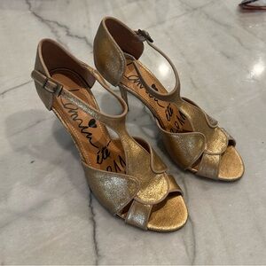 Lanvin metallic gold t strap heels size 40 (9)